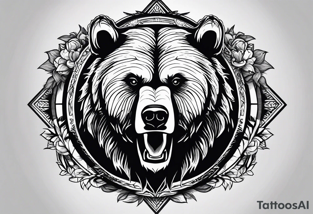 Grizzly bear line tattoo idea