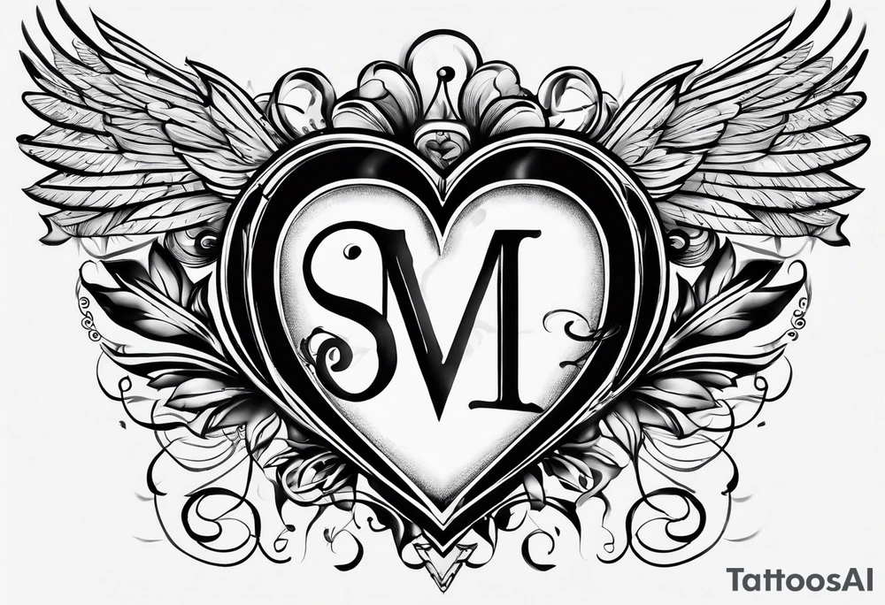 Heart with the letters SM tattoo idea