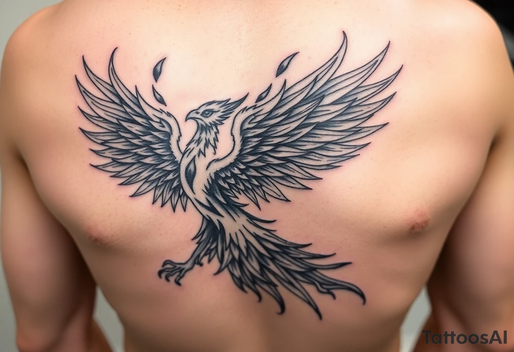 flaming phoenix tattoo idea