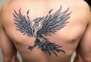 flaming phoenix tattoo idea