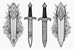 Dagger in traditionel American style tattoo idea