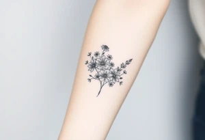 Wild flowers clustered together tattoo idea