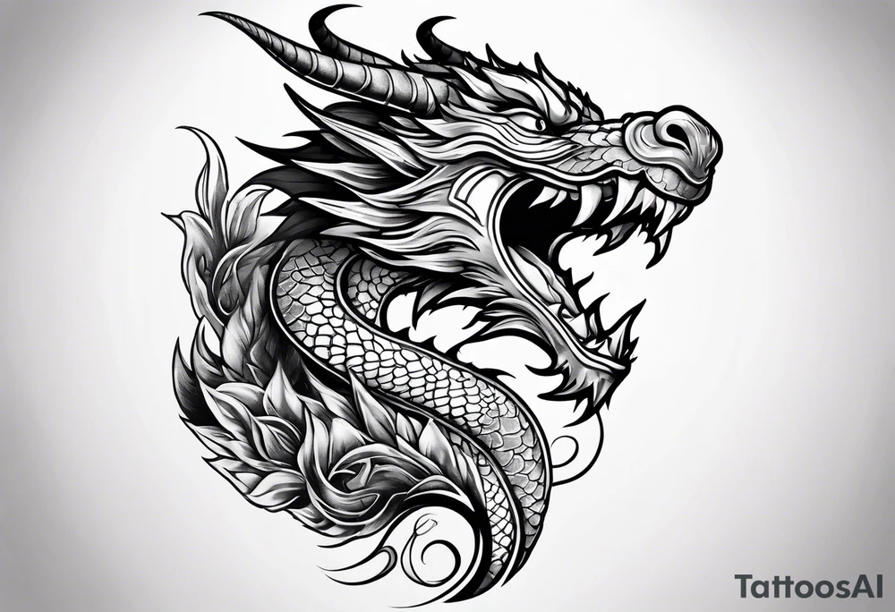 Dragon face tattoo idea