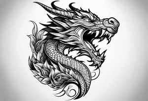 Dragon face tattoo idea