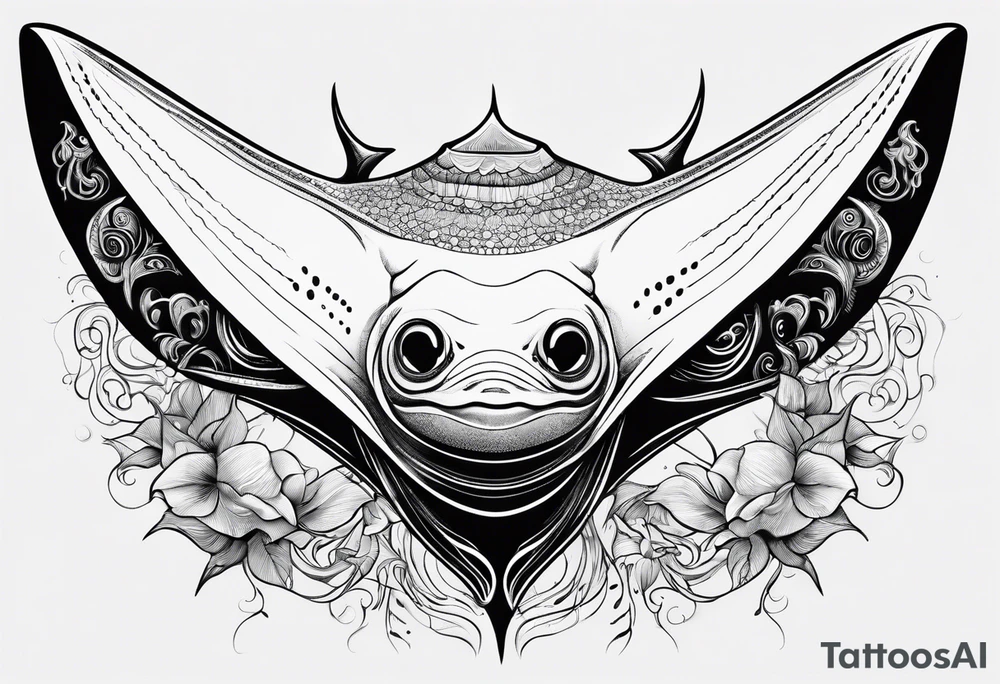 Manta ray 
swimming tattoo idea