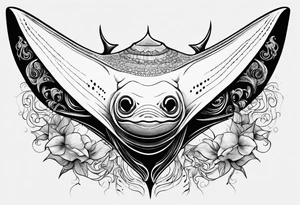 Manta ray 
swimming tattoo idea