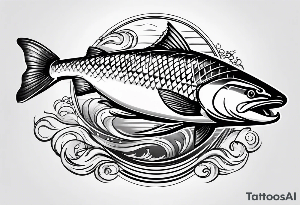 a salmon tattoo idea