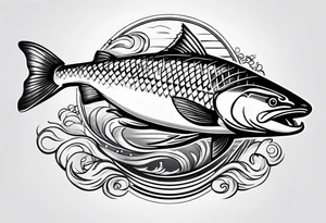 a salmon tattoo idea