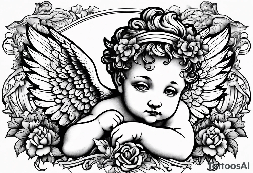 Cherub no flowers tattoo idea