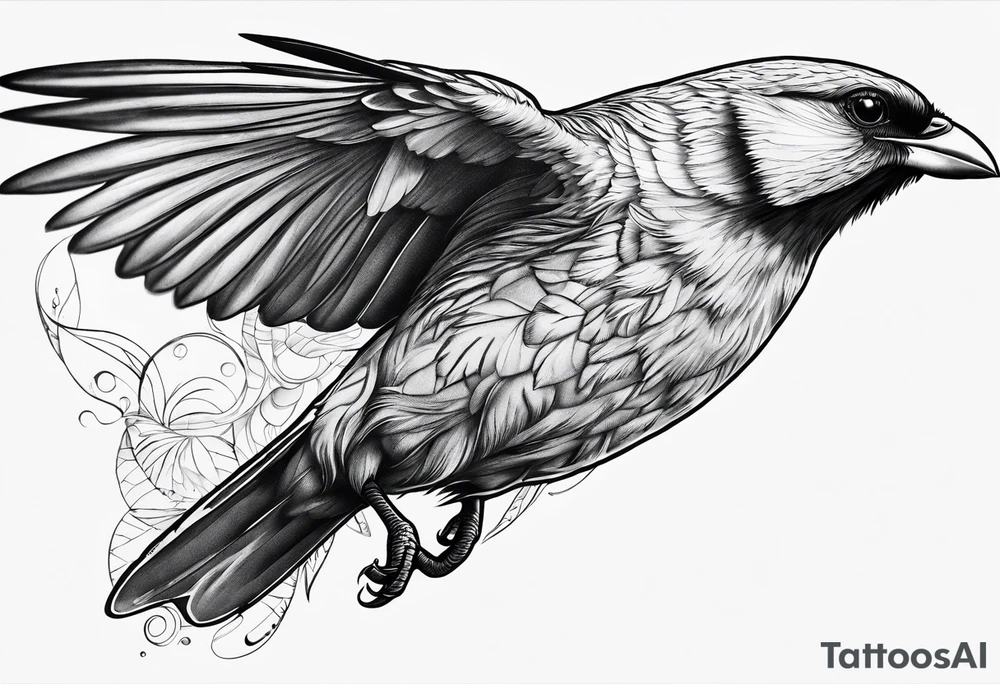 Make a preview of Bird in Flight. tattoo idea