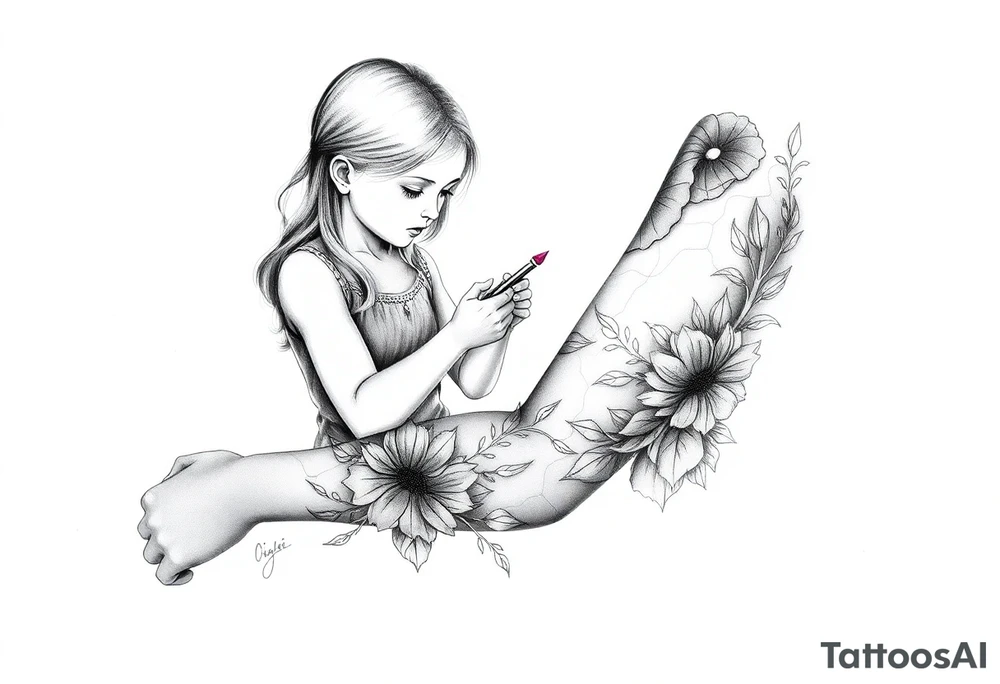 Two daughters playing tattoo idea