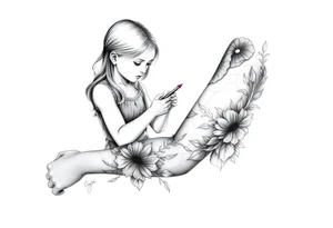 Two daughters playing tattoo idea