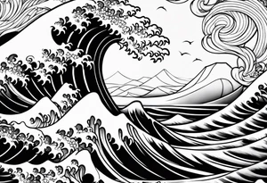 Waves background tattoo idea
