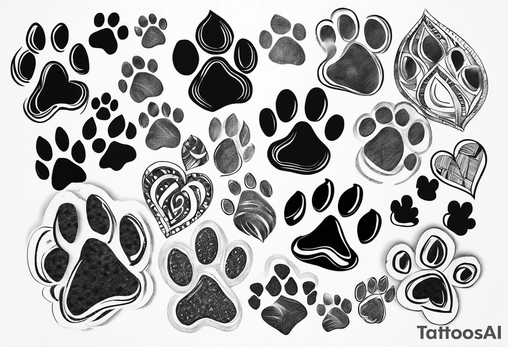 Paw prints tattoo idea