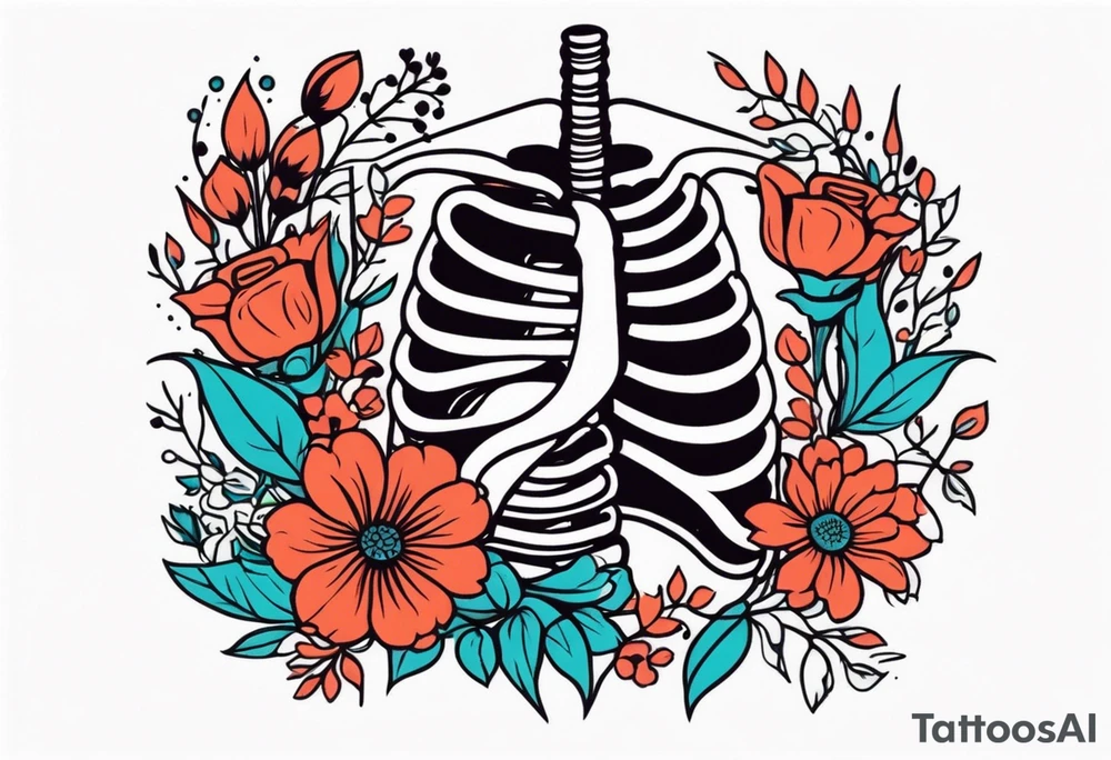 human ribs


old school vintage simple traditional design surrounded by vintage flowers


bold color simple tattoo idea