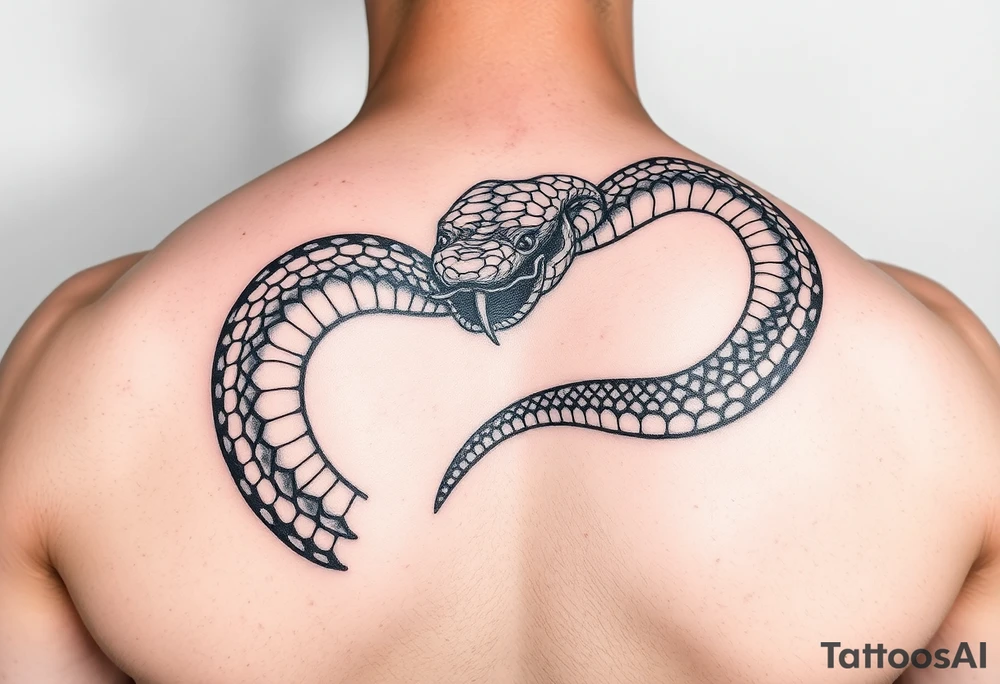powerful majestic snake tattoo idea