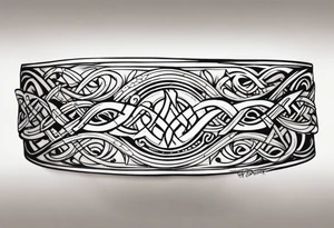Cheers Mate text, armband +Celtic +Cancer Ribbon +tribal +artistic tattoo idea