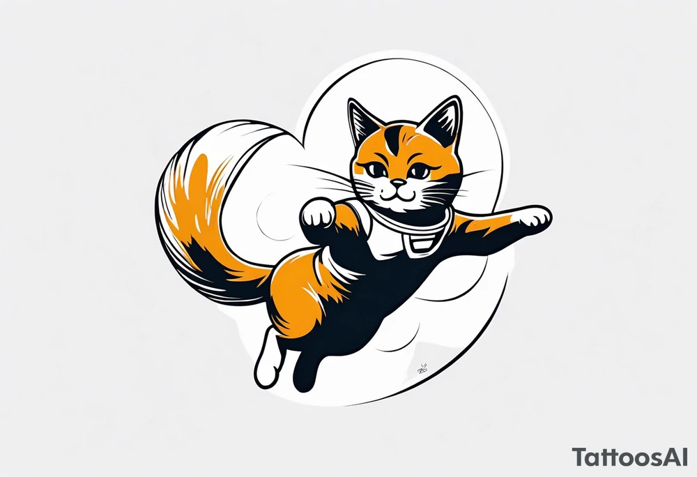 skydiving cat tattoo idea