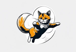 skydiving cat tattoo idea