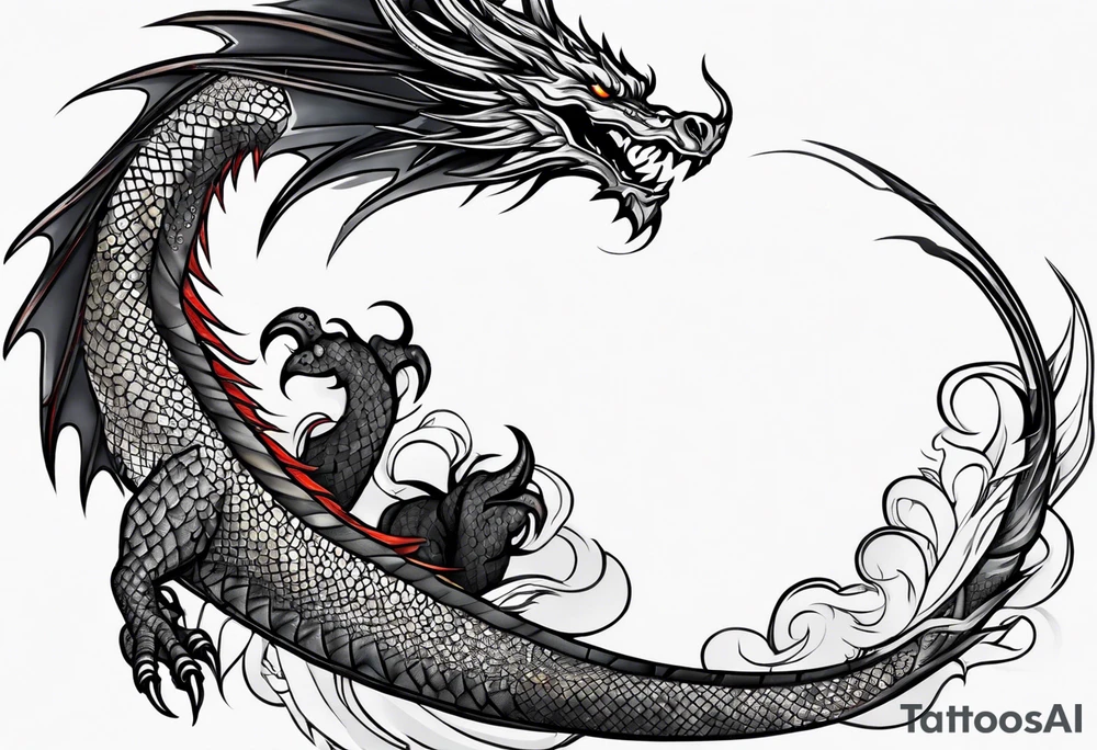 dragon and fire bracelet tattoo idea