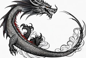 dragon and fire bracelet tattoo idea