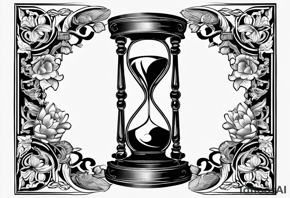 Kaizen Japanese, hour glass to show time is of the essence, veni vidi vici tattoo idea