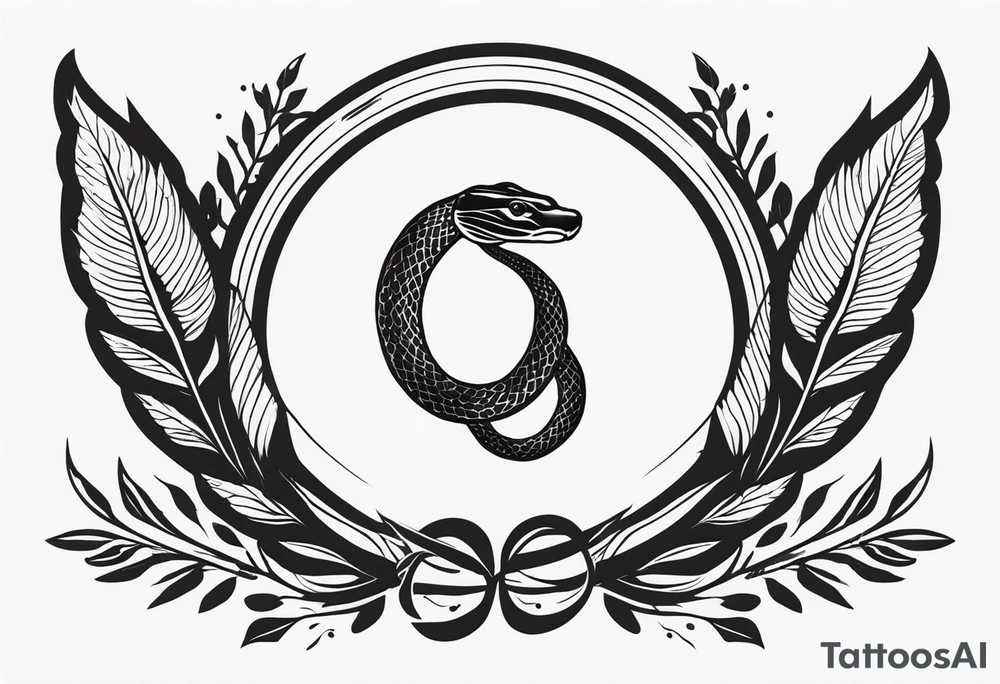 WING, SNAKE, LAUREL WREATH AND tattoo idea