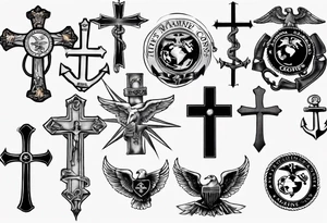 Cross, family, Marine Corps tattoo idea