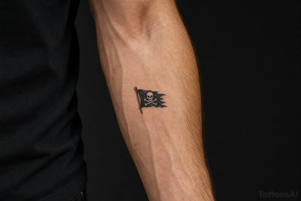 jolly roger flag tattoo idea
