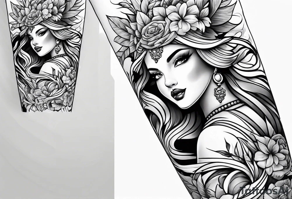 Penis arm sleeve tattoo idea