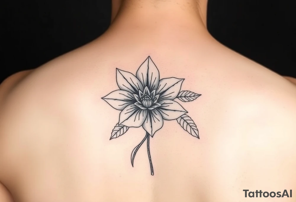 Fine line rainforrest flower tattoo idea
