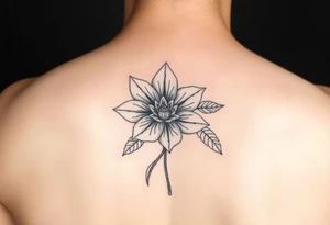 Fine line rainforrest flower tattoo idea