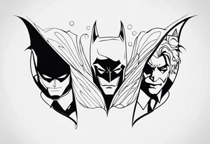 Batman and Joker tattoo with butterflies tattoo idea