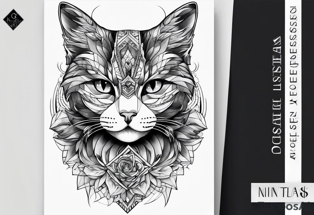cats head tattoo idea