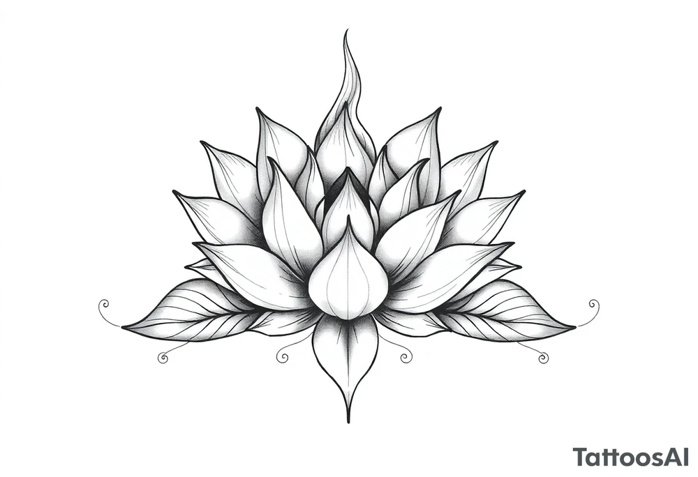 Water lily, wiccan, fire tattoo idea