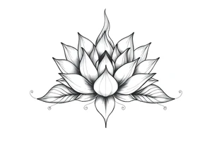 Water lily, wiccan, fire tattoo idea