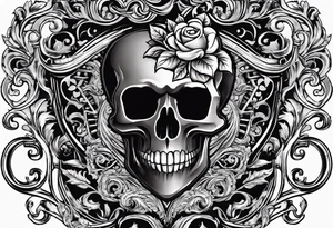 heart shaped skeleton key that looks antique and is made of metal. must have the year 2016 on the front. in the key design include antique scrolling. tattoo idea