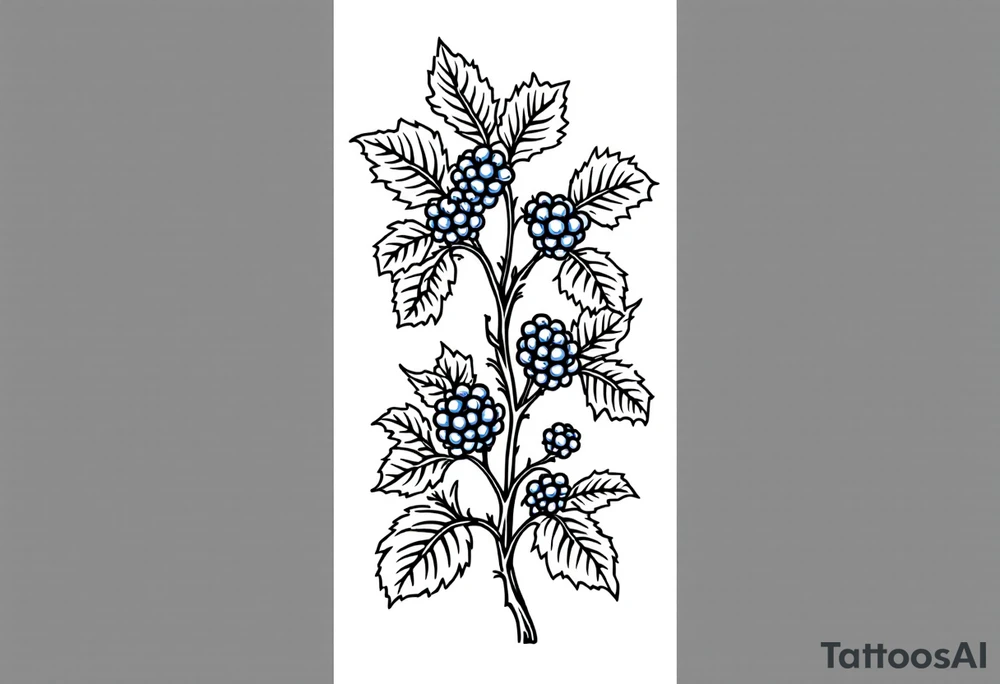 American traditional style Blackberry vine in a line tattoo idea