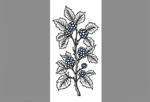 American traditional style Blackberry vine in a line tattoo idea