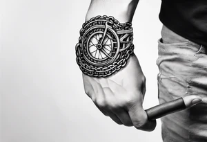 bicycle chain wrist tattoo idea