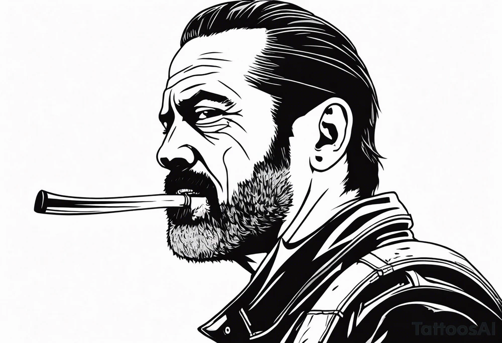 The walking dead negan small picture tattoo idea