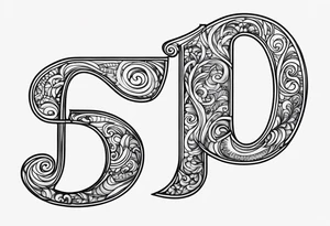 PI tattoo script with swirls tattoo idea