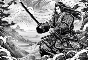 Filler for a samurai sleeve tattoo idea