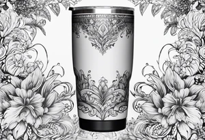 20 oz tumbler, personalized, fantasia, floral , dreamscape tattoo idea