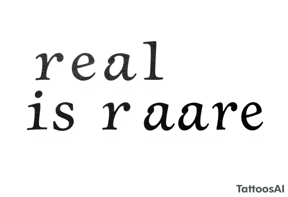 real is rare quote tattoo idea