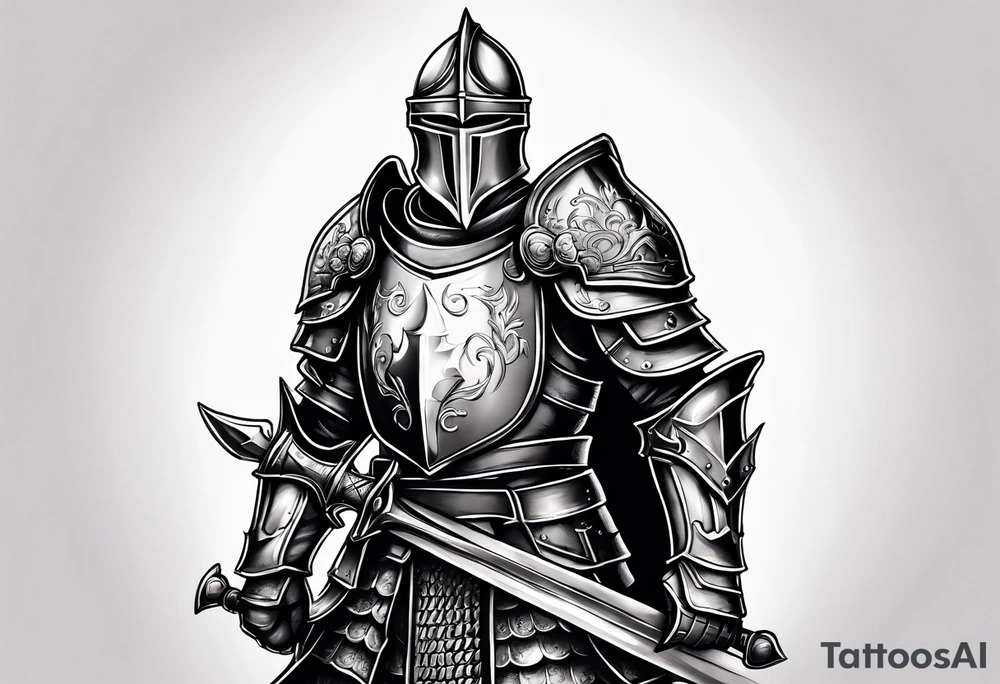 knight with heavy armor tattoo idea