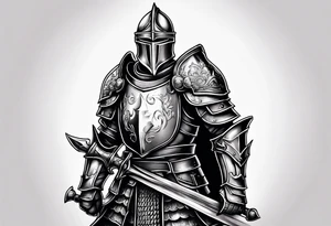 knight with heavy armor tattoo idea