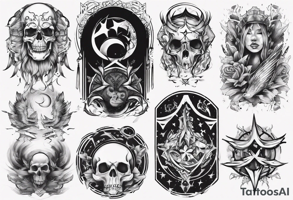 sleep token band sleeve tattoo idea