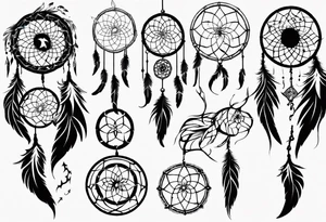 Phoenix dream catcher tail tattoo idea