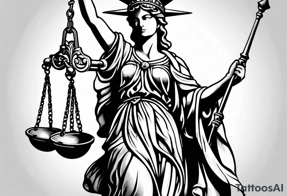 lady justice tattoo idea